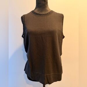 Brooks Brothers Black Sleeveless Silk blend Tank Top